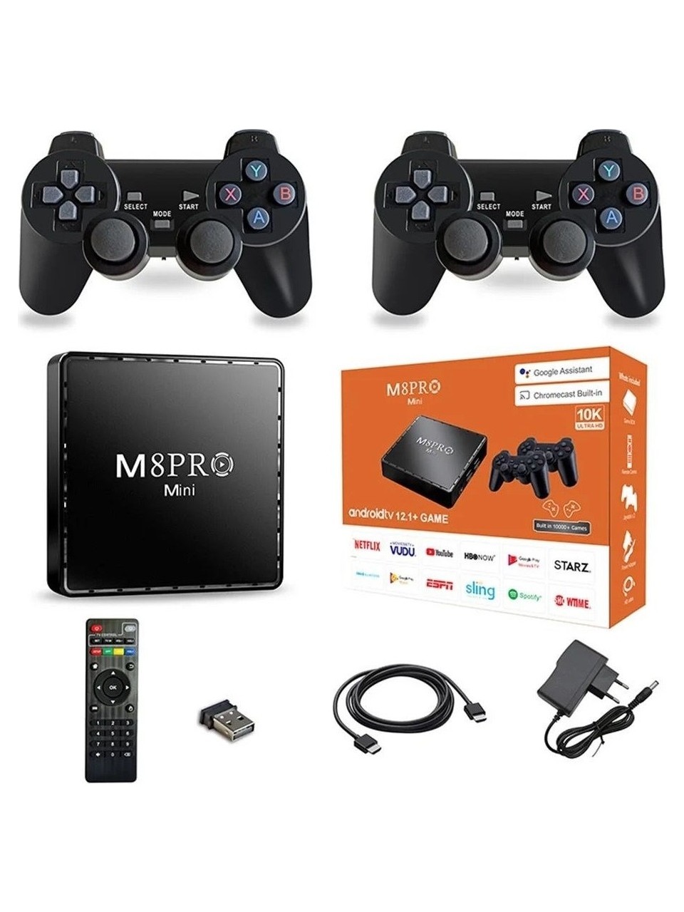 Bilişim Burada M8 Pro Mini 4k 8K 10k Android 12-1 Netflix Youtube Tv Box,10000+Oyun Retro Arcade Oyun Konsolu Atari